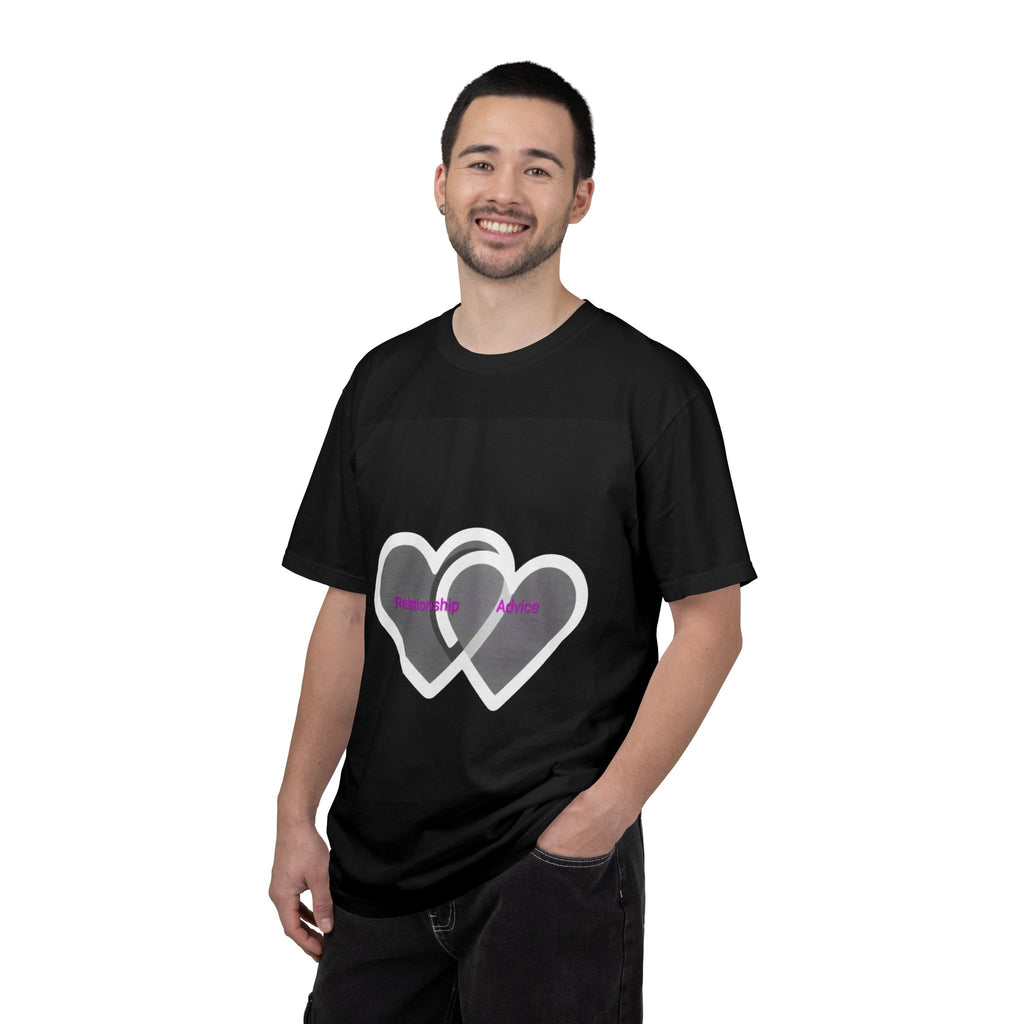 Double Heart Graphic T‑Shirt — 'Relationship Advice' Black Tee